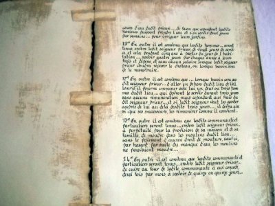 Calligraphie cartulaire, page acte d'habitation sur parchemin patiné à l'ancienne, commande spéciale pour Mairie